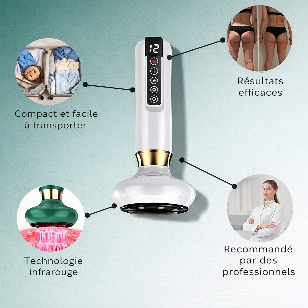 Masseur Électrique Anti-Graisse 12 Niveaux – Raffermissant Corps, Réduction des Graisses Ventre et Cuisses